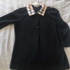Burberry black 3/4 sleeve shirt